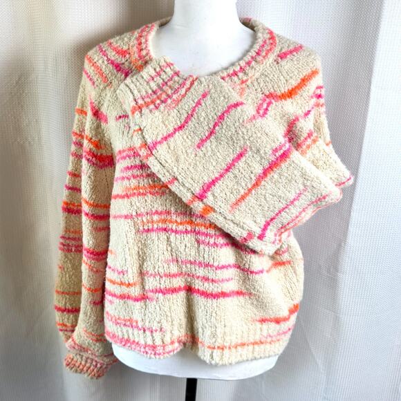 Pilcro Anthropologie Wool Blend Crew Neck Balloon Sleeve Sz M Sweater Italy EUC - Picture 5 of 11